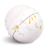 White bath bomb with Calendula flower petals